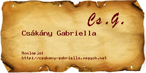 Csákány Gabriella névjegykártya